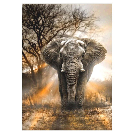 5D Diy Diamond Painting Kit Full Round Beads Standing Elephant