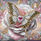 DIY Pearl Painting With Frame - Handmade Self-Adhesive Pearls - White Butterfly (25*25cm)