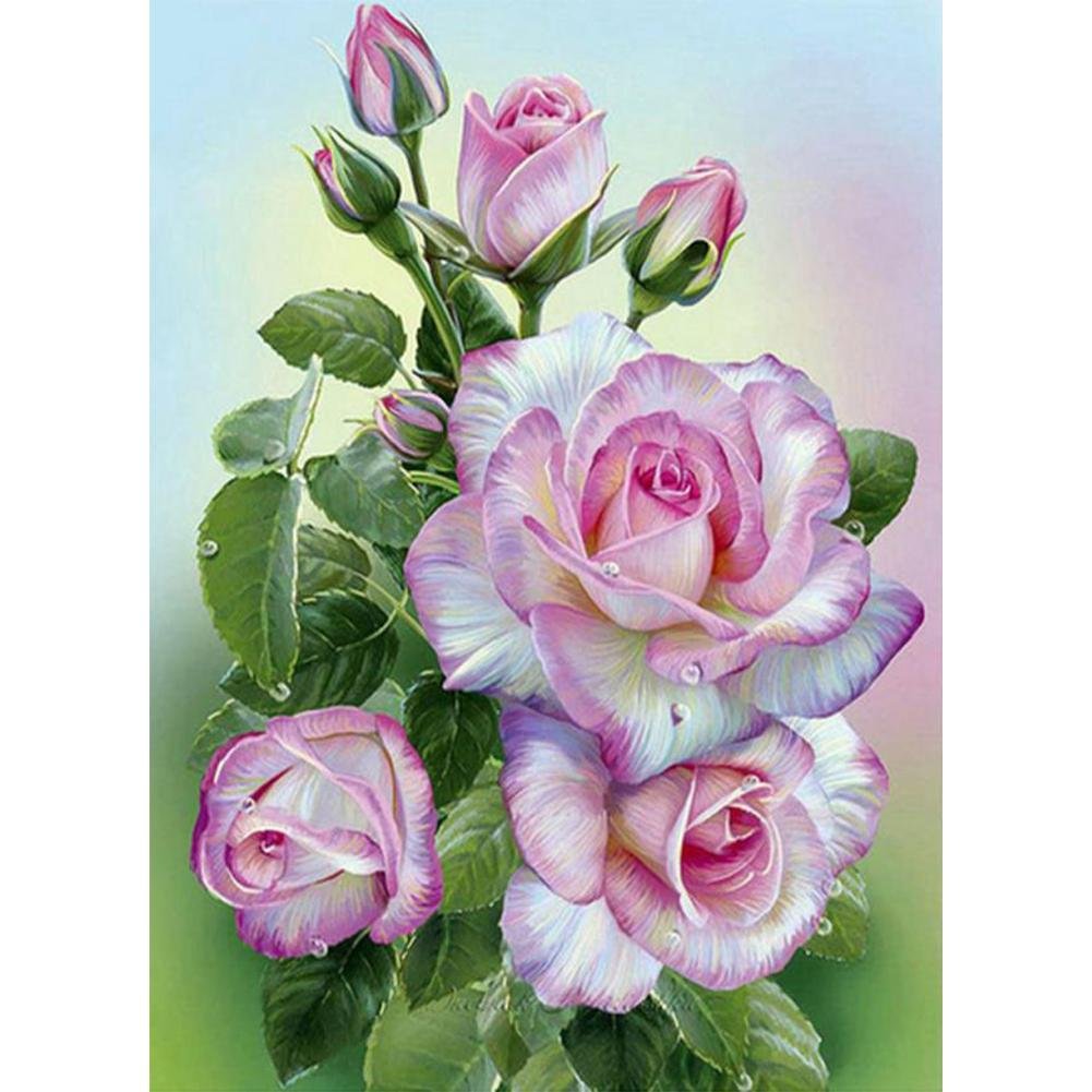 5D Diy Diamond Painting Kit Full Round Beads Flower