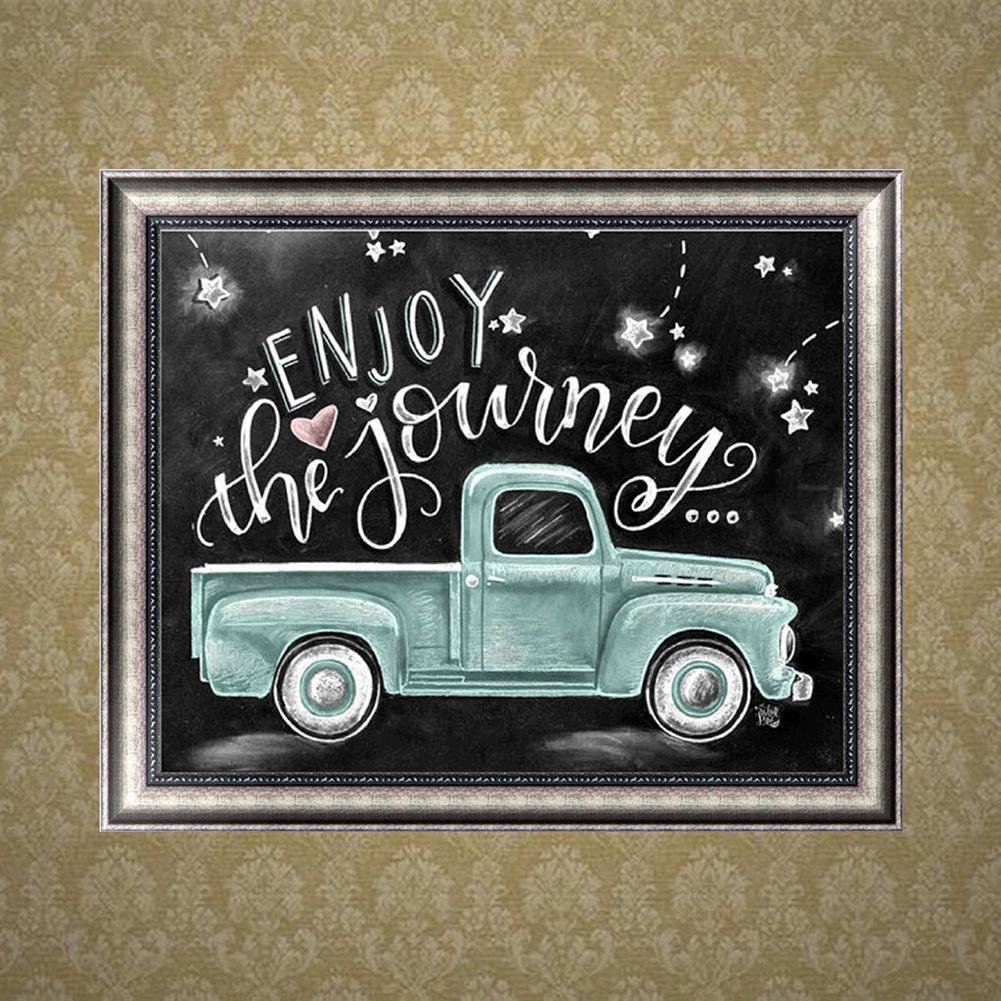 Diamond Painting - Full Round - Blackboard Green Car