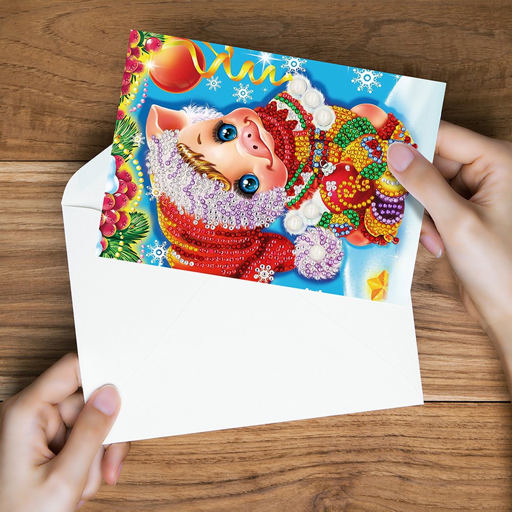 DIY Diamond Painting Greeting Card - Pig B