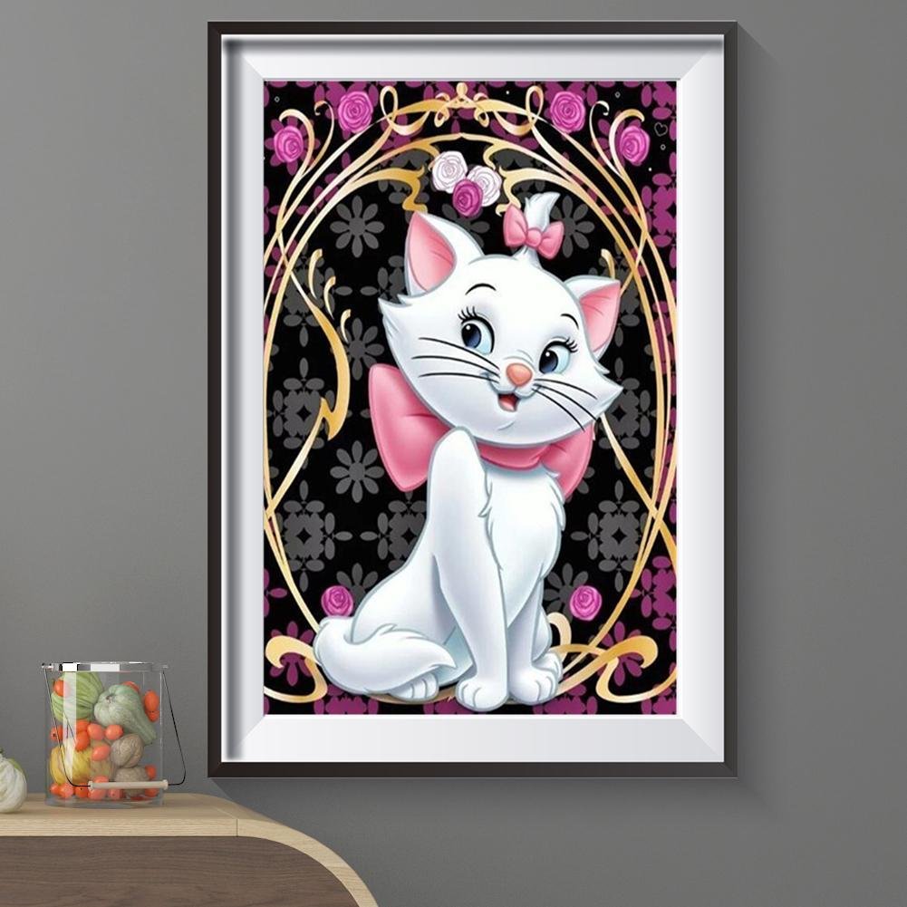 5D DIY Diamond Painting Kit - Full Round - White Cat