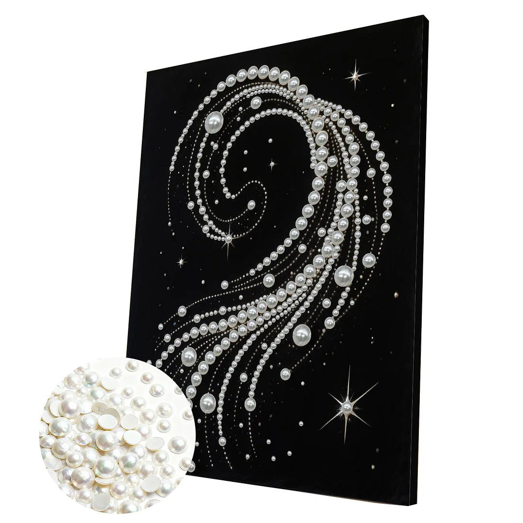 DIY Pearl Painting With Frame - Handmade Self-Adhesive Pearls - Spiral Pearl (30*40cm)
