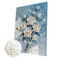 DIY Pearl Painting With Frame - Handmade Self-Adhesive Pearls - White flowers (30*40cm)