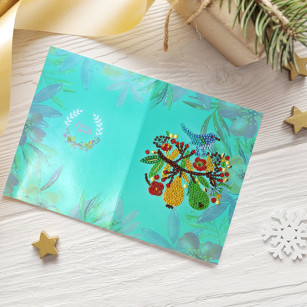 DIY Diamond Painting Greeting Card - Flower Bird