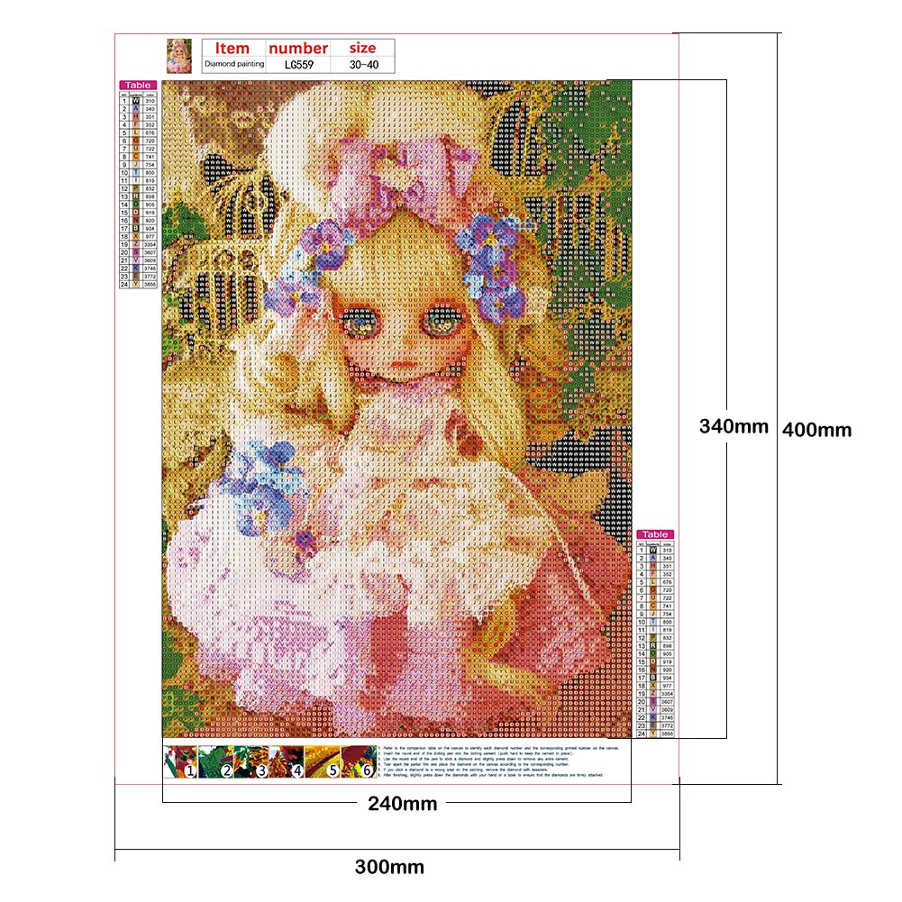 5D DIY Diamond Painting Kit - Full Round - Pink Doll