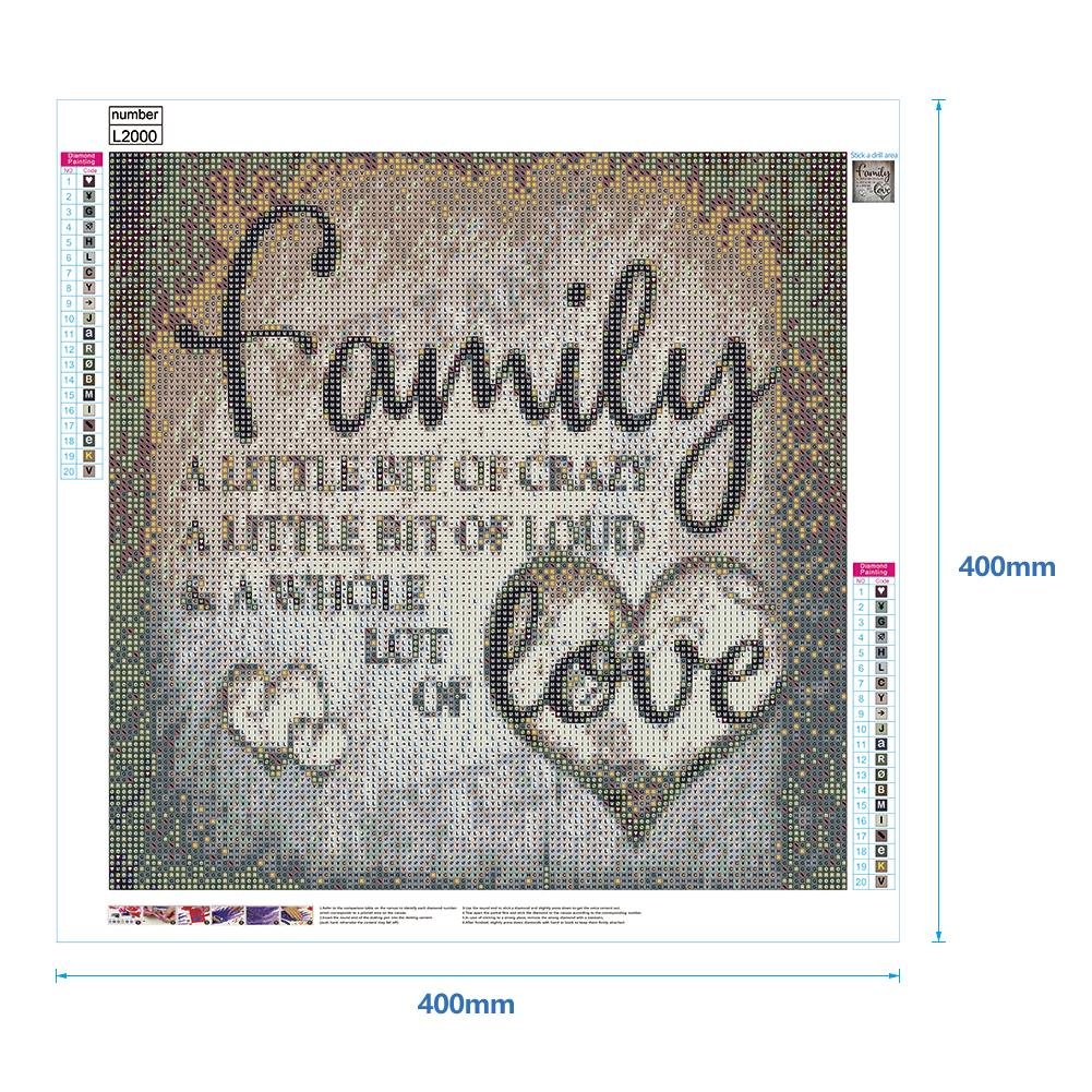 5D DIY Diamond Painting Kit - Full Round - Family Love B
