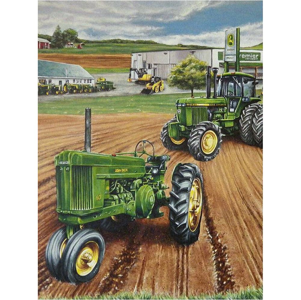 5D Diy Diamond Painting Kit Full Round Beads Green Car