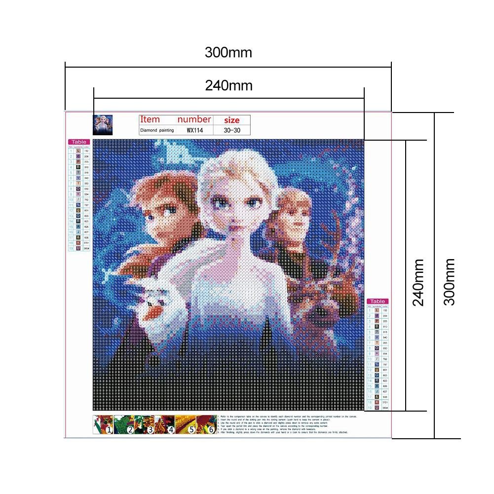 Frozen 5D DIY Diamond Painting Canvas Size