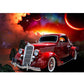 5D Diy Diamond Painting Kit Full Round Beads Retro Car