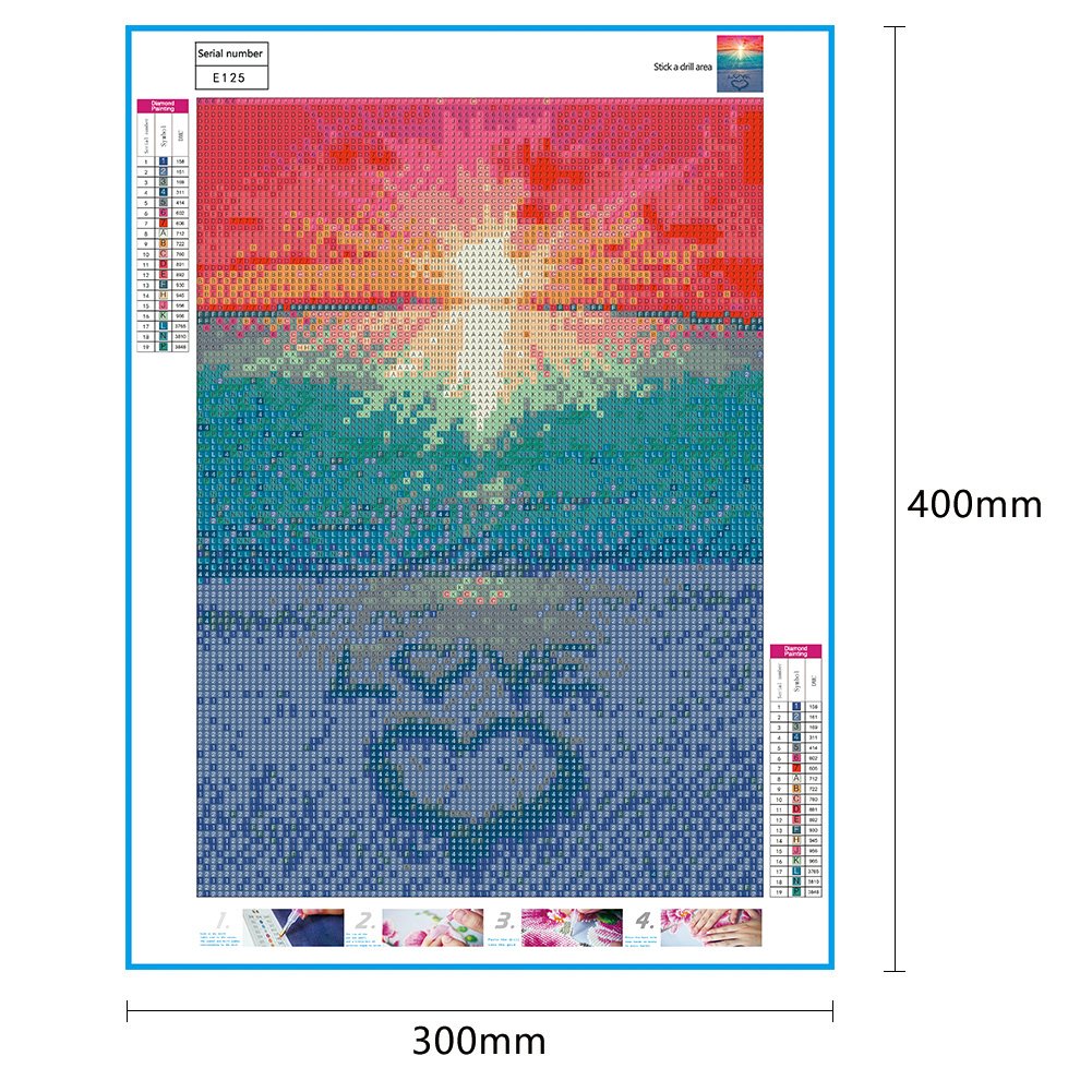 Diamond Painting - Full Round - Love Heart Beach