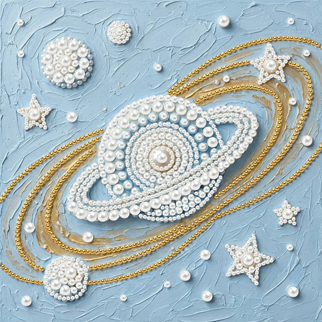 DIY Pearl Painting With Frame - Handmade Self-Adhesive Pearls - Starry Sky (25*25cm)