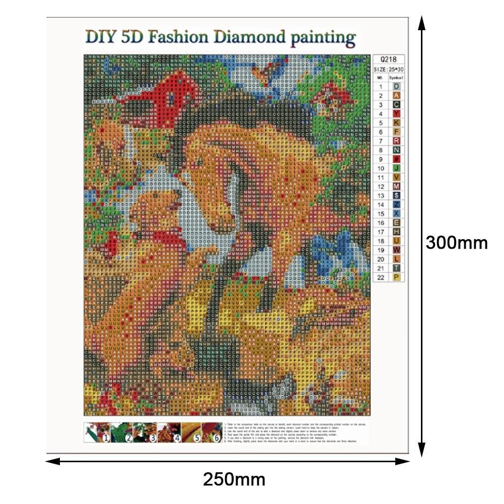 Diamond Painting - Full Round -  Horse and Dog