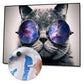 Glasses Cat Hand Painted Acrylic Canvas Oil Art Picture Craft Home Wall