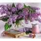 Diamond Painting Partial Round Purple Flowers