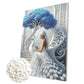 DIY Pearl Painting With Frame - Handmade Self-Adhesive Pearls - Peacock and Girl(30*40cm)