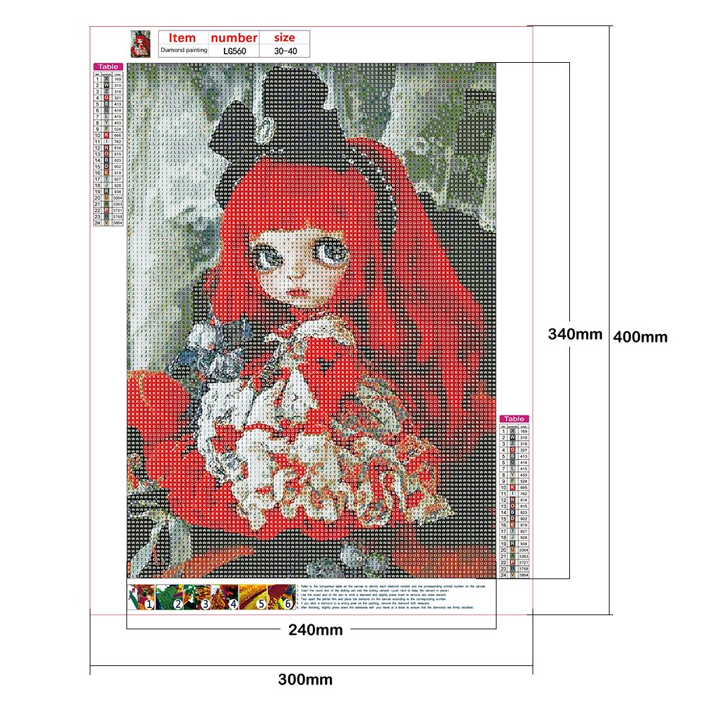 Diamond Painting - Full Round - Red Hair Girl Doll