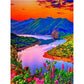 Diamond Mosaic Embroidery Kit Colorful Mountain Waterfall
