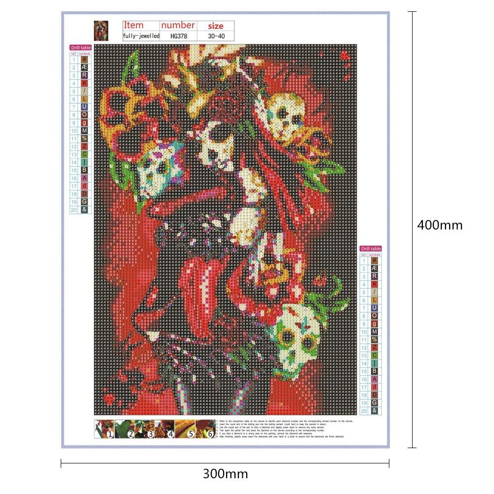5D DIY Diamond Painting Kit - Full Round - Skull Lover