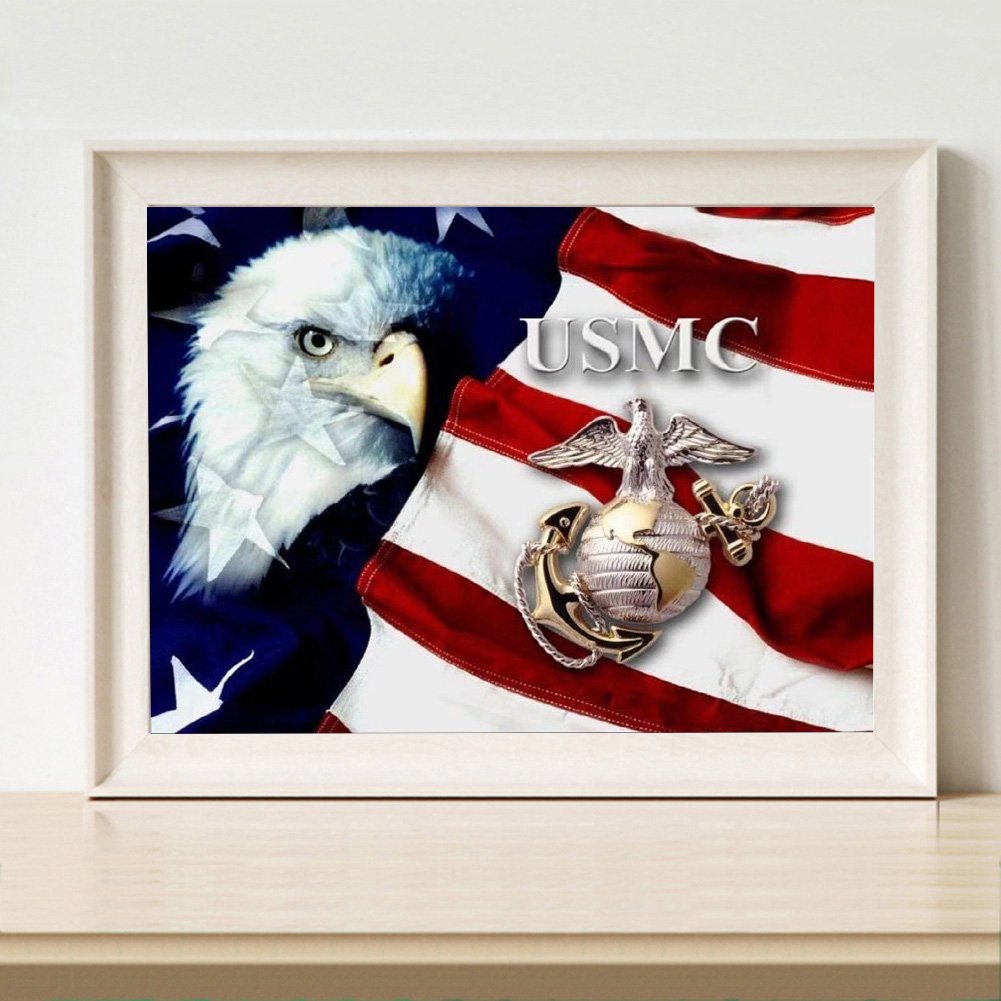 Diamond Painting - Full Round - US Flag Eagle