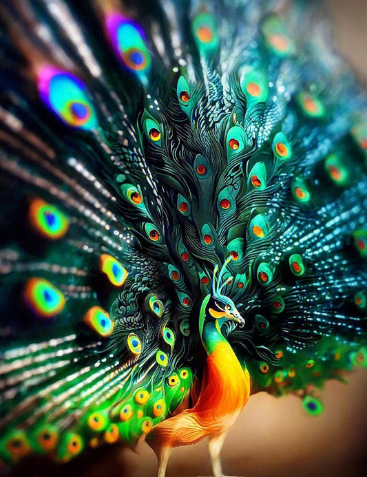 Full Round/Square Diamond Painting Kits | Peacock 40x50cm 50x70cm
