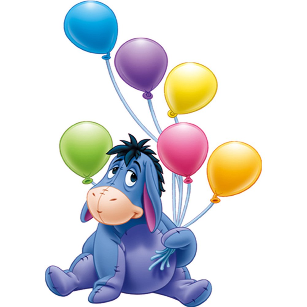 5D Diy Diamond Painting Kit Full Round Beads Balloon Donkey Animal