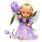 5D DIY Diamond Painting Kit - Full Round - Little Angel in Purple Dress