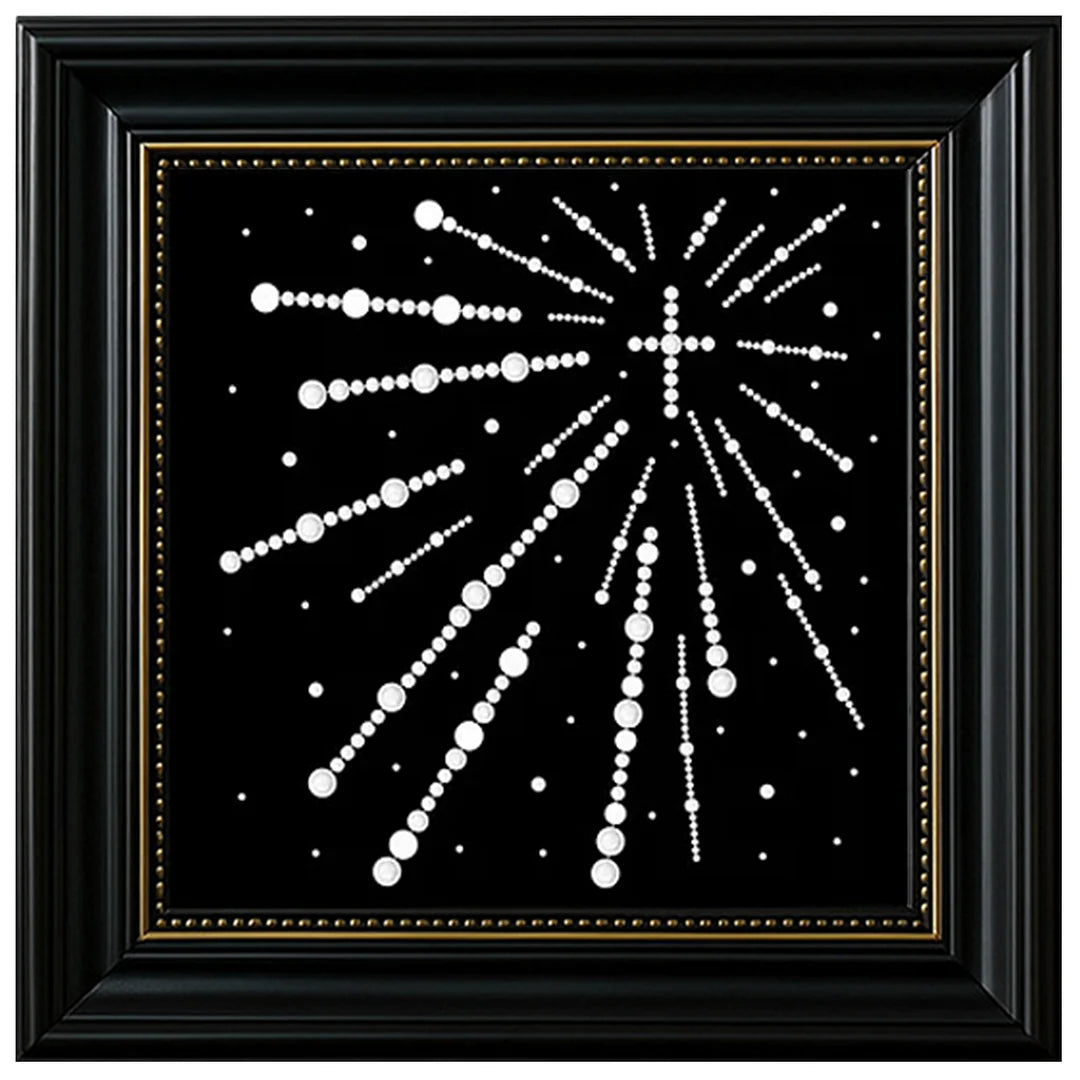 DIY Pearl Painting With Frame - Handmade Self-Adhesive Pearls - Fireworks (27*27cm)