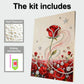 DIY Pearl Painting With Frame - Handmade Self-Adhesive Pearls - Red Rose (30*40cm) B
