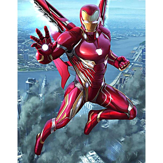 5D Diy Diamond Painting Kit Full Round Beads Iron Man