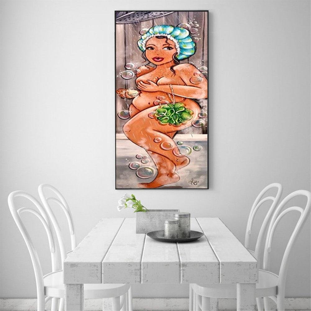 Diamond Painting - Partial Round - Fat Shower Lady