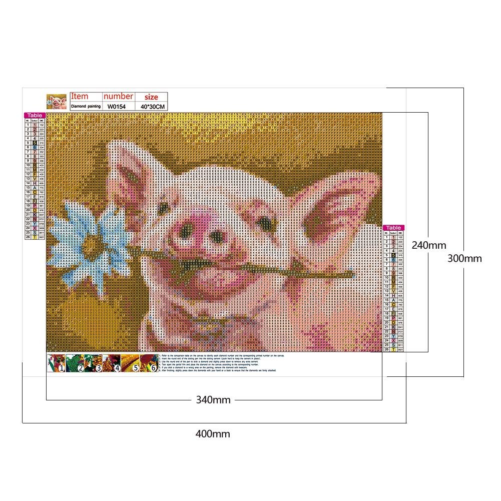 Diamond Painting - Full Round - Pig 3
