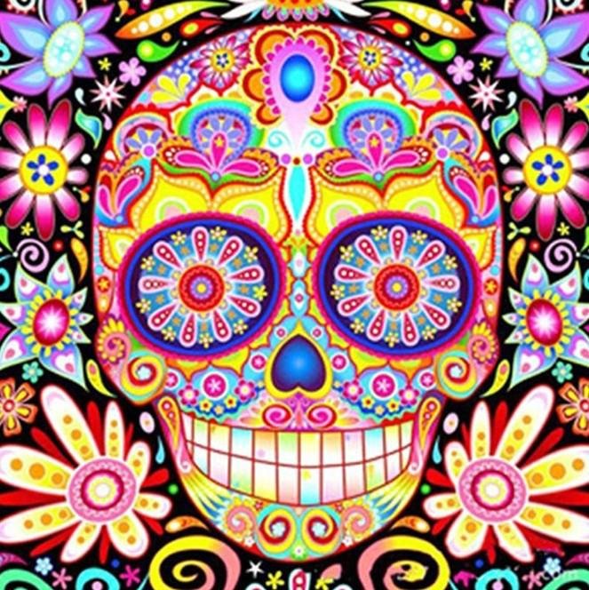 Diamond Painting - Full Round - Colorful Skull