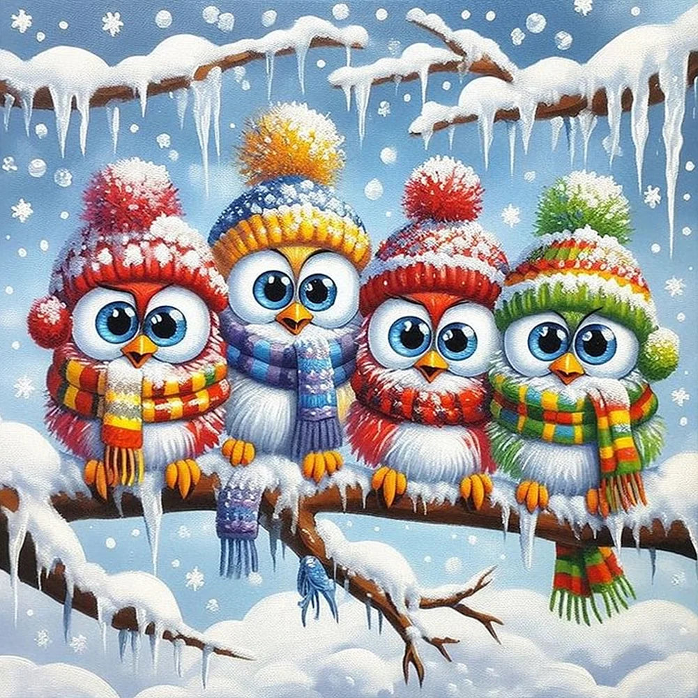 Diamond Painting - Full Round / Square - Birds On Branches