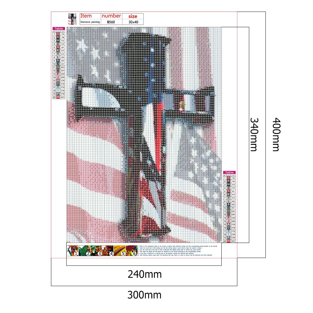 Diamond Painting - Full Round - Flag Cross