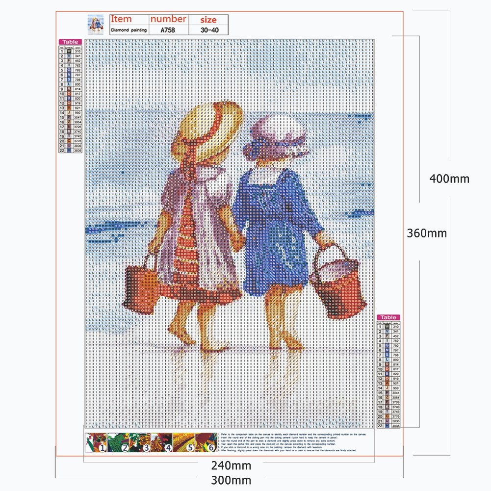 Diamond Painting - Full Round - Beach Children