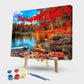 Maple by Lake Hand Painted Canvas Oil Art Picture Craft Home Wall Decor