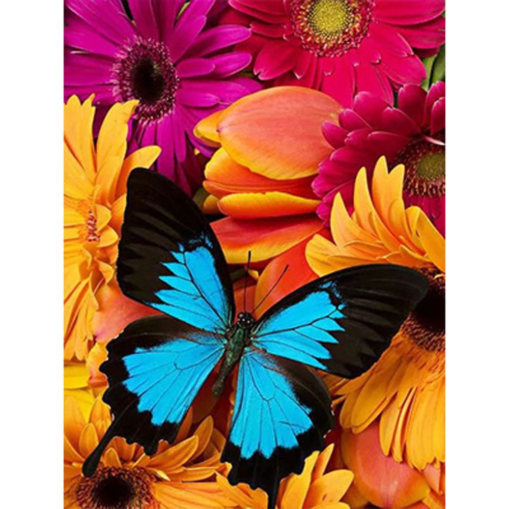 butterfly with flower diamond art