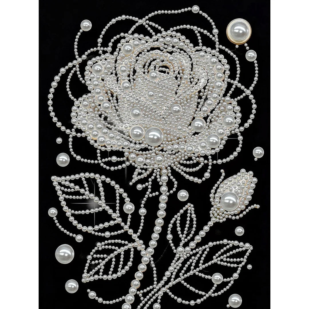 DIY Pearl Painting With Frame - Handmade Self-Adhesive Pearls - Roses (30*40cm)