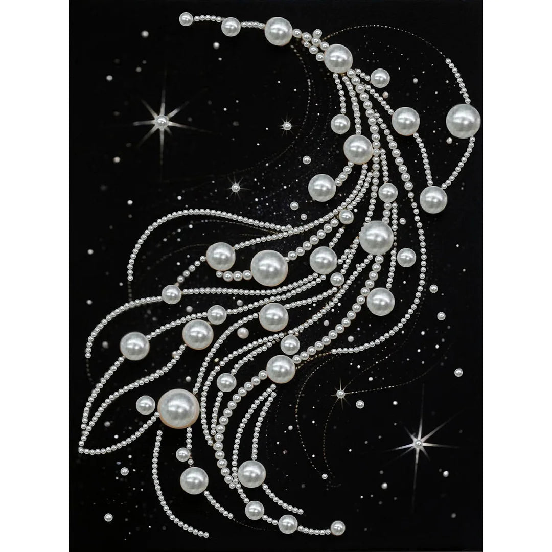 DIY Pearl Painting With Frame - Handmade Self-Adhesive Pearls - Pearl Curve (30*40cm)
