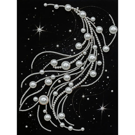 DIY Pearl Painting With Frame - Handmade Self-Adhesive Pearls - Pearl Curve (30*40cm)