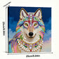 DIY Pearl Painting With Frame - Handmade Self-Adhesive Pearls - Wolf (25*25cm)