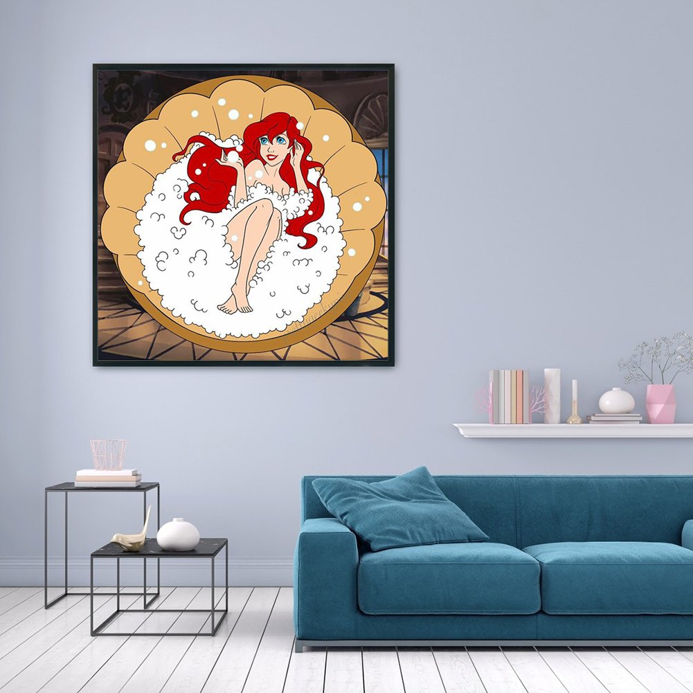 Disney Cartoon Ariel 3 Strands DIY 11CT Embroidery Patterns Needlepoint Kits