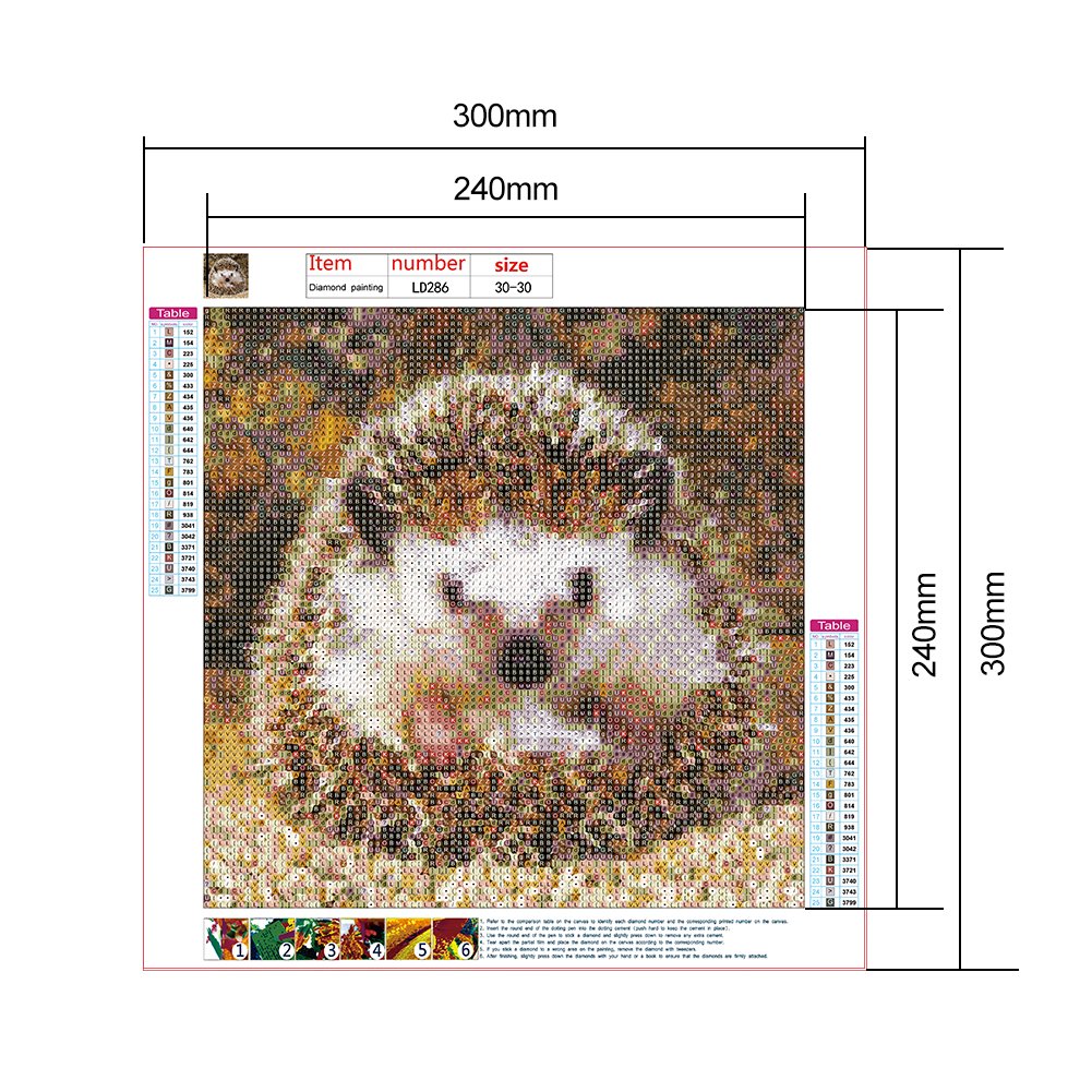 Diamond Painting - Full Round - Hedgehog B