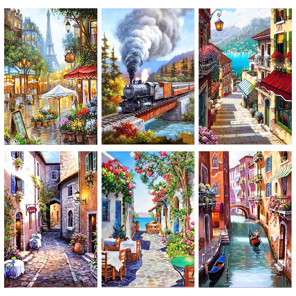 Diamond Paintings Art Full Drill Beautiful City Corner