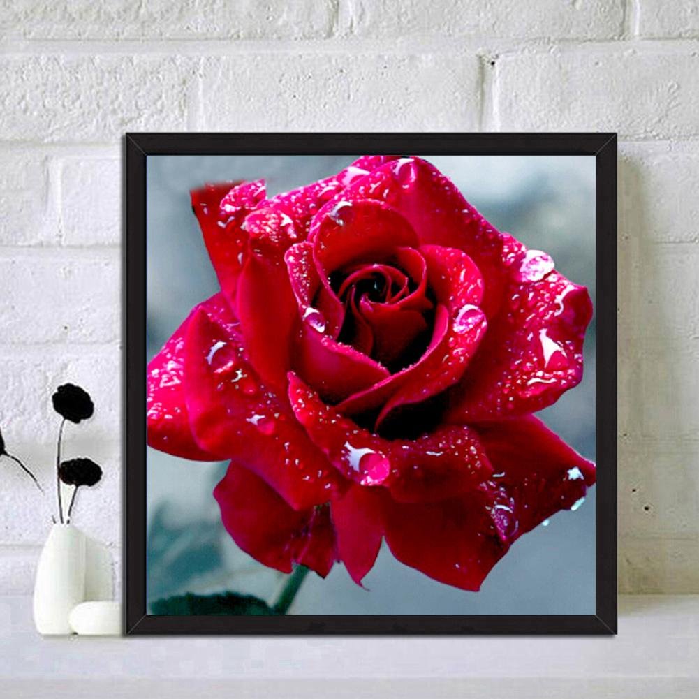 Diamond Painting - Full Round - Red Rose 1