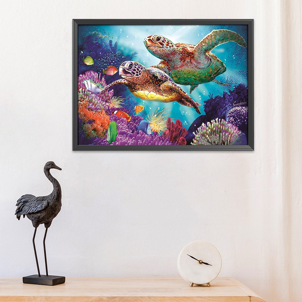 11ct Stamped Cross Stitch - Sea Turtle(76*56cm) B
