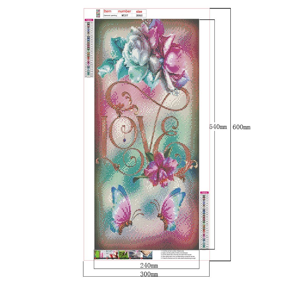 Diamond Painting - Full Round - LOVE Flower (30*60cm)