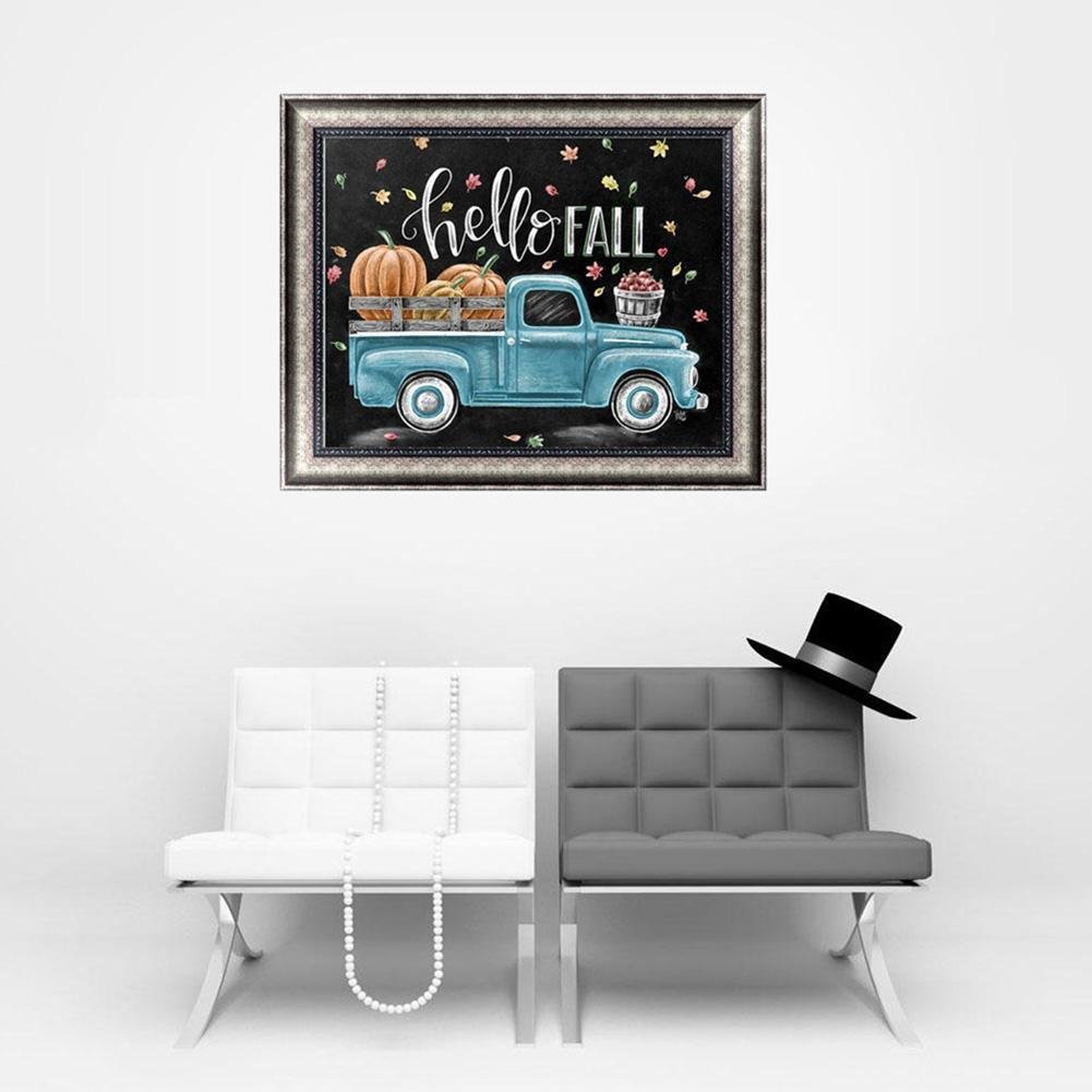 Diamond Painting - Full Round - Blue Car Blackboard
