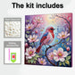 DIY Pearl Painting With Frame - Handmade Self-Adhesive Pearls - Flower Sparrow (30*30cm)